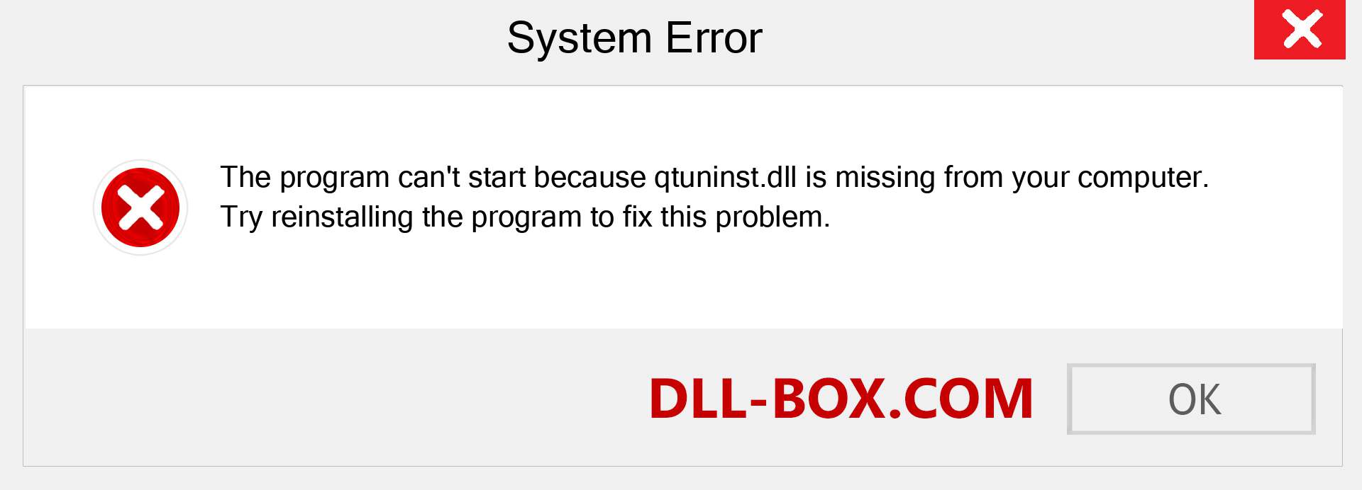  qtuninst.dll file is missing?. Download for Windows 7, 8, 10 - Fix  qtuninst dll Missing Error on Windows, photos, images
